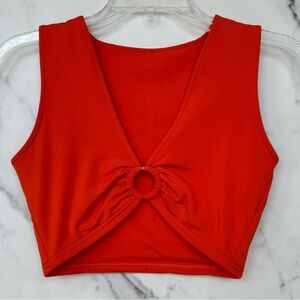 AEVZIV Sleeveless Deep V Cropped Tank Top
